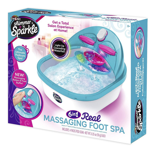 Shimmer N Sparkle 6-in-1 Real Massaging Foot Spa Para Niños