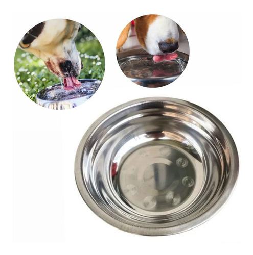 Comedero Bebedero Plato Acer Inoxidable Grande Para Mascotas