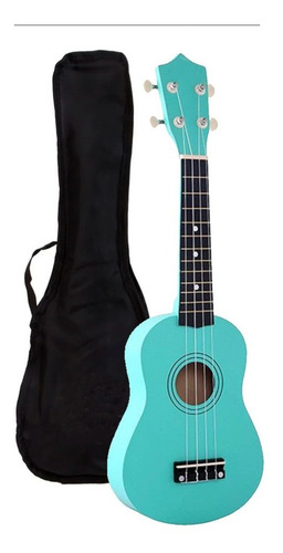 Ukelele Soprano De Madera + Funda + Cuerda + Pua + Colores