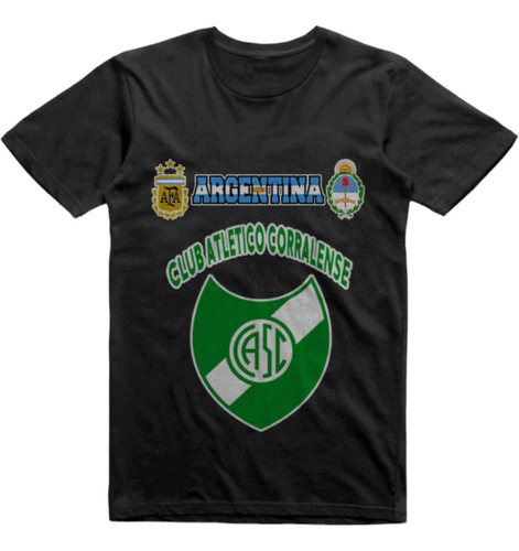 Remera Infantil Negra Club Corralense Corral Bustos Cordoba