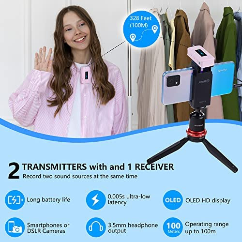 Boya By-xm6-k2p Sistema De Micrófono Lavalier Inalámbrico Du