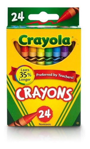 Caja De 24 Crayones Crayola Escolares Colores Surtidos Usa