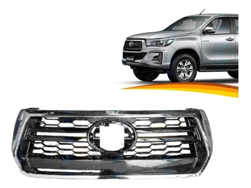 Mascara Toyota Hilux 2019 2020 Negra Moldura Cromada