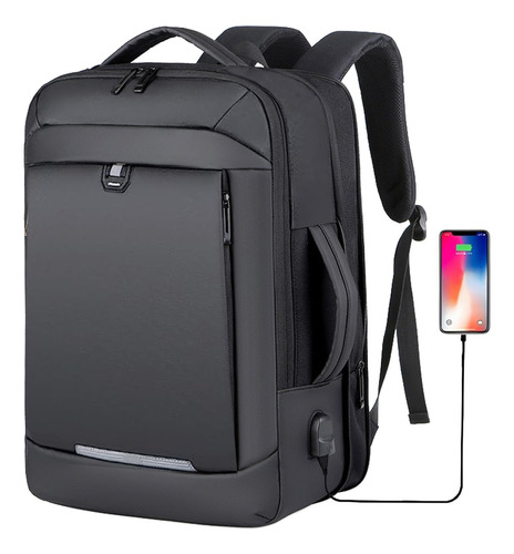 Mochila De Viaje Negro Hombre,mochila Para Laptop De 16 Pulgadas Ligera Antirrobo Y Impermeable 40l Grande Espacio, Aprobado Por Avión 10kg