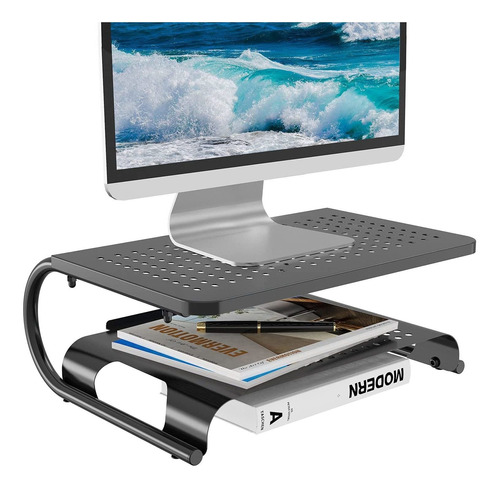 Soporte De Escritorio Elevador Para Monitor Con Metal Ventil