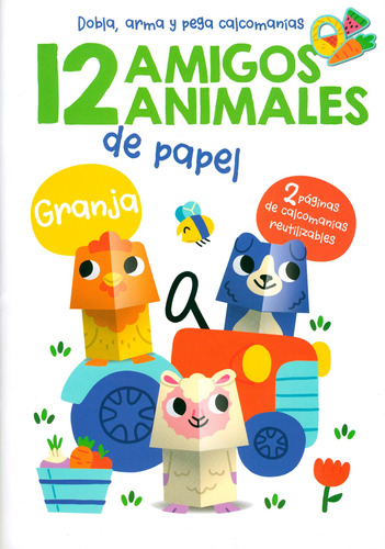 12 Amigos Animales de Papel: Granja.: Libro infantil 12 amigos animales de papel: Granja, de Varios. Editorial Jo Dupre Bvba (Yoyo Books), tapa blanda en español, 2022