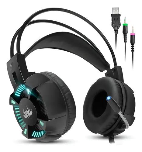 Fone Ouvido Headset Gamer Kp 464 7.1 Led Microfone P2 Usb | Frete