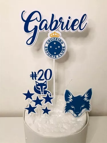 Topo Topper De Bolo Personalizado Futebol Cruzeiro