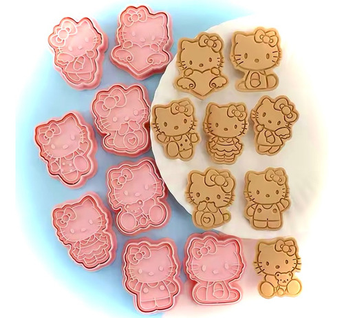 Cortador De Galletas Hello Kitty 8 Pzas Rosa