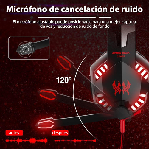 Auriculares G2000 Para Videojuegos Con Micrófono Y Luces Led