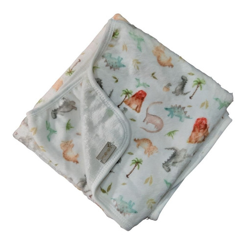 Imagen 3 de 4 de Manta Para Bebe De Plush Reversible 70 X 75 Cm Dinosaurios