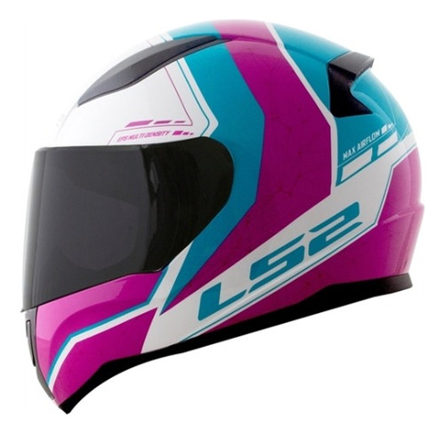 Capacete Fechado Feminino Ls2 Ff353 Rapid Candie Rosa Azul 