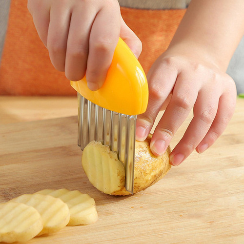 Picadora Ondulada De Acero Inoxidable Cortador De Papas Mult