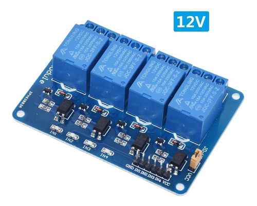 Rele 4 Canales 12v Modulo Tarjeta Relays Low Level Trigger