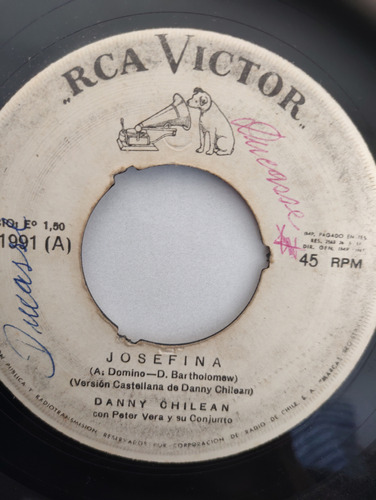 Vinilo Single De Danny Chilean  -josefina( U136