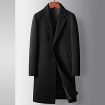 Comprar Lana De Cachemir Gruesa Para Hombre, Otoño-invierno, Longitud Media