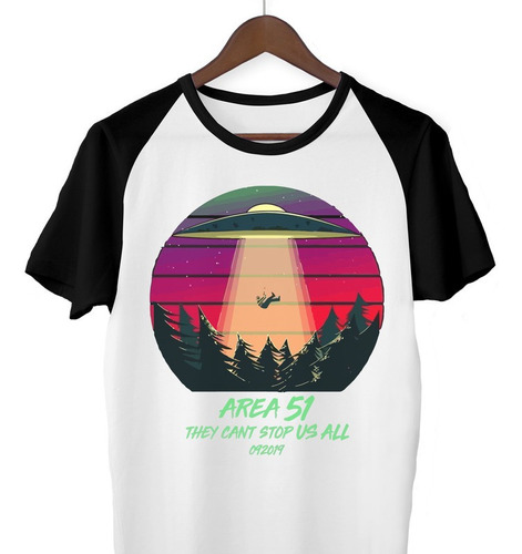 Remera Ovni Area 51they Cant Stop Us All Diseño Ranglan