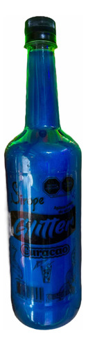 Botella De Sirope Con Glitter Sabor Curaçao