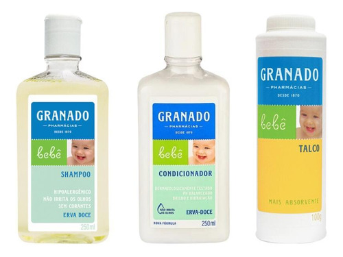  Kit Granado Babe Erva Doce Shampoo+cond+talco