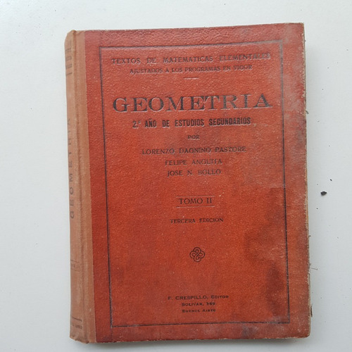 Libro Geometria Lorenzo Dagnino Pastore, Felipe Anguita,