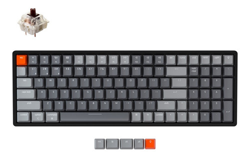 Imagen 1 de 7 de Teclado Mecanico K4 Wireless 100 Key White Led Brown - Stock