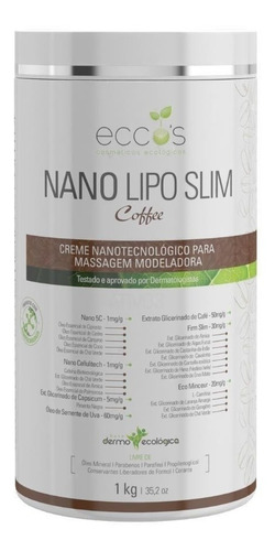 Imagem 1 de 5 de Nano Lipo Slim Coffee Eccos P/ Massagem Modeladora 1kg