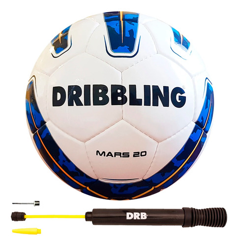 Pelota Futbol Drb N°5 Profesional Cuero Pu Cosida + Inflador