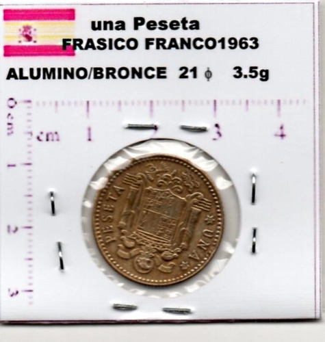 Monedas España Francisco Franco  Una  Pesetas 1963   Ef10