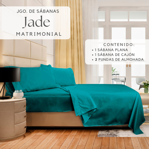 Juego Sábanas Matrimonial Algodón Percal Cajón Alto Frescas