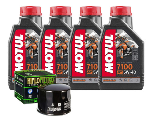 4 Lt Óleo Motul 7100 5w40 Filtro Hiflo Bmw R1200gs R 1200 Gs