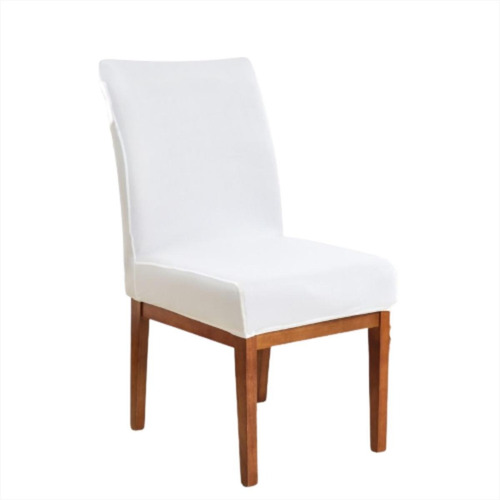 Kit 6 Capas Cadeira Jantar Elastex Luxo Decoração Elegante Cor Branco Desenho do tecido Liso