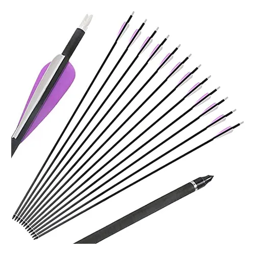 Flecha 32 Inch Carbon Punta Removible X 12 Violeta Blanco