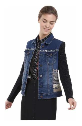 Chaqueta mezclilla desigual new arrivals