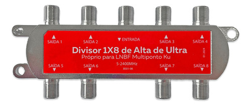 Divisor De Antena 8 Saídas 5-2400mhz Antena Coletiva Bedin Cor Prateado