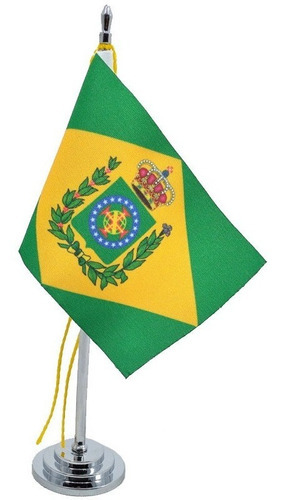 Bandeira De Mesa Brasil Império Até 1822 15cm Alt. (mastro