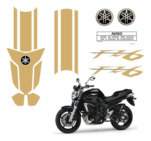 Kit Adesivos + Tankpad Resinado Para Yamaha Fazer Fz6