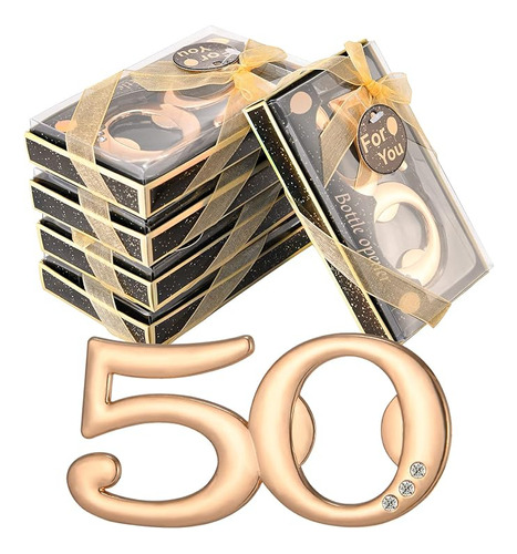 24 Piezas Recuerdos 50 Cumpleaños Abrebotellas Con Forma 50