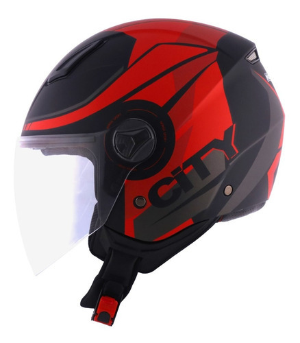 Capacete Norisk Orion City Matte - Preto/vermelho - 58 (m)