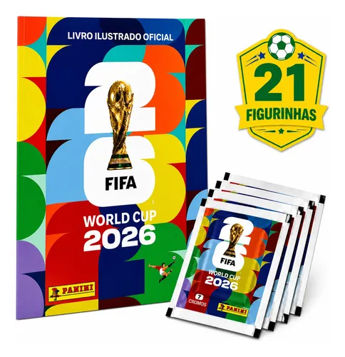 Álbum Copa Do Mundo Fifa 2026 Panini Oficial + 21 Figurinhas