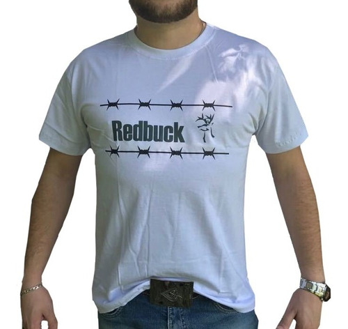 Camiseta Country Original Arame Farpado Redbuck Branca 