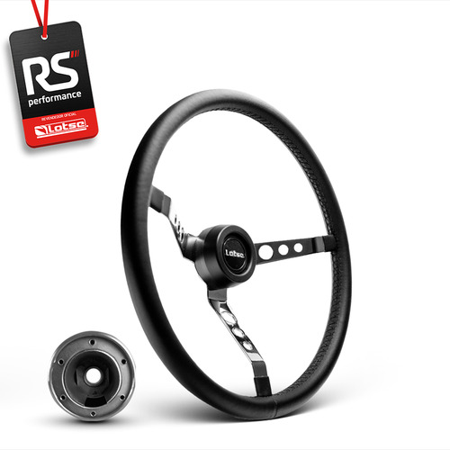 Volante Big Block S Clássico Em Couro Preto + Cubo Alumínio