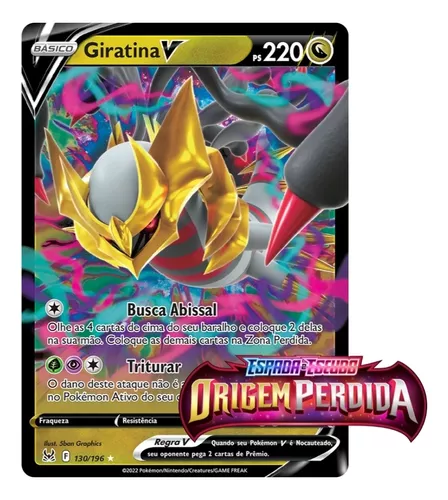 Carta Pokémon Giratina V ASTRO Português Card Original Copag Origem Perdida