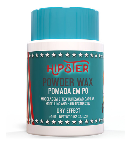 Pomada Em Pó Hipster Efeito Seco Modelagem 15g Barba Forte