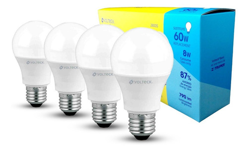 Imagen 1 de 6 de Multipack De 4 Focos Led 8w Volteck 28005