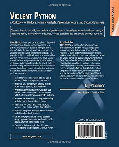 Book : Violent Python A Cookbook For Hackers, Forensic...