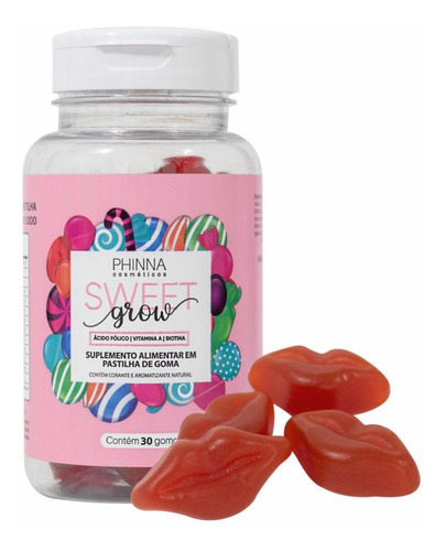 Sweet Grow Phinna Suplemento Para Unhas E Cabelo - 30 Gomas