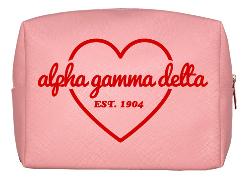 Alpha Gamma Delta Sorority - Bolsa De Maquillaje Rosa