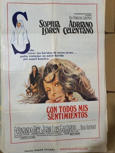 Afiche Cine Original-con Todos Mis Sentimientos-s.loren-1947