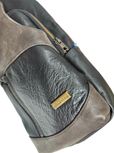 Morral Cuero 100% Vacuno Bandolera Riñonera Varios Modelos Negro Negro/ Chocolate Dark