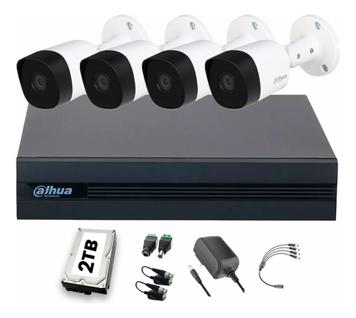 Kit Videovigilancia 4 Cámaras Dahua Bala KIT4DAHUAHD2TB